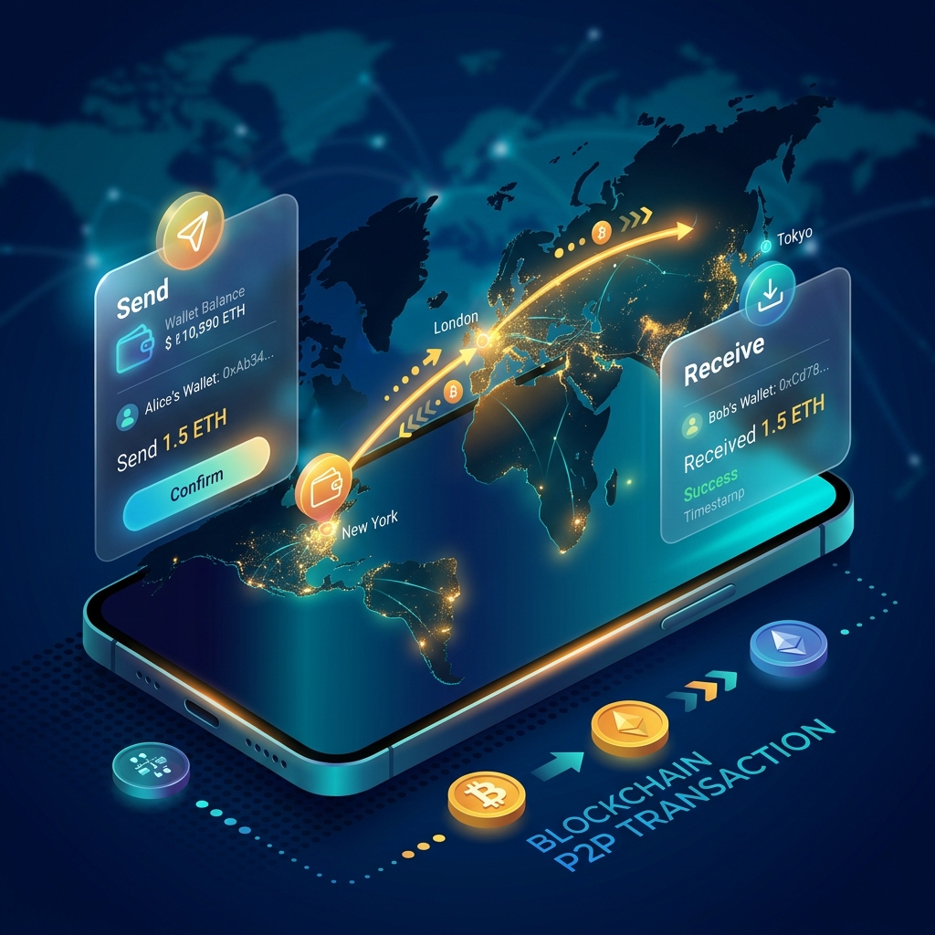 Crypto P2P Transaction Illustration